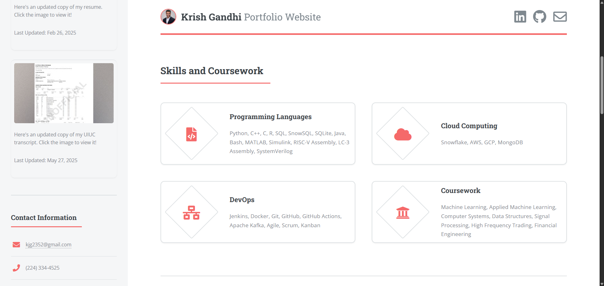 Porfolio Website v1