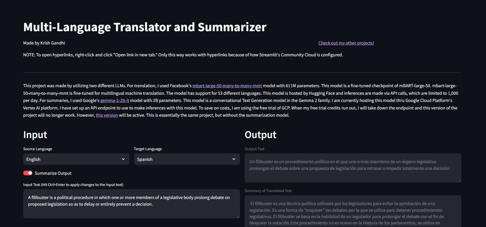 AI Multi-Lingual Translator and Summarizer